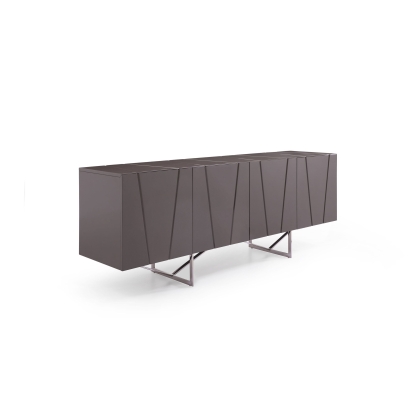 Modrest Chrysler Modern Grey High Gloss Buffet Grey Buffet 77795 VGVCG8978-BUF-GRY
