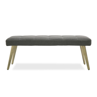 Modrest Cici Contemporary Grey & Antique Brass Bench Grey Bench 77773 VGGAGA-8635BE-GRY-B