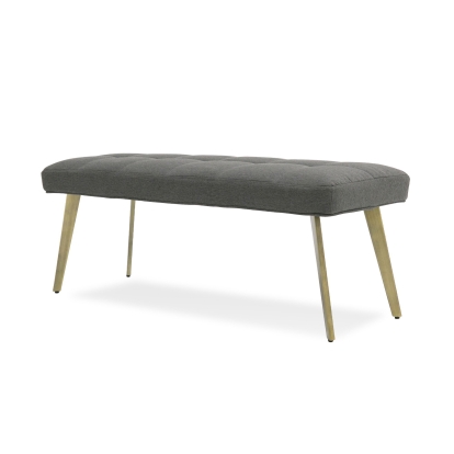 Modrest Cici Contemporary Grey & Antique Brass Bench Grey Bench 77773 VGGAGA-8635BE-GRY-B