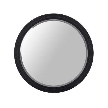 Lamod Cirque Modern Black Ash Round Mirror Black Mirror 81574 VGVC-J2368-M