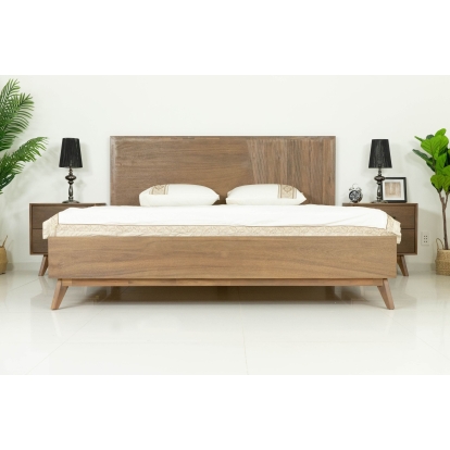 Modrest Claire Contemporary Walnut Bed Walnut Bed 78289|78290 VGWDWIN-USQB-BED