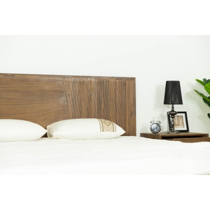 Modrest Claire Contemporary Walnut Bed Walnut Bed 78289|78290 VGWDWIN-USQB-BED