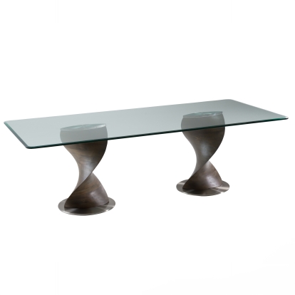Modrest Cleveland Contemporary Glass and Grey Ash Dining Table Grey Dining Table 82617 VGCS-DT-16152-GRY