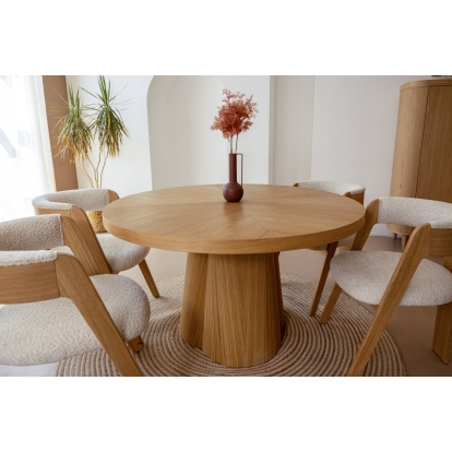 Modrest Cloud Modern Natural Oak Extendable Dining Table Oak Dining Table 82639 VGME-CLOUD-DT