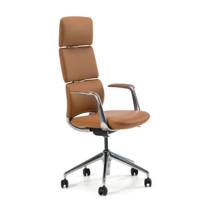 Modrest Clyne Modern Camel Vegan Leather Executive Office Chair Camel Office Chair 83177 VGFU-FK013-A11-CML