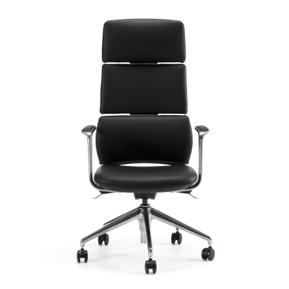 Modrest Clyne Modern Black Vegan Leather Executive Office Chair Black Office Chair 83178 VGFU-FK013-A11-BLK