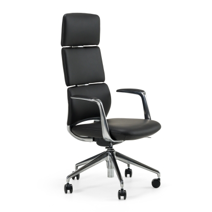 Modrest Clyne Modern Black Vegan Leather Executive Office Chair Black Office Chair 83178 VGFU-FK013-A11-BLK