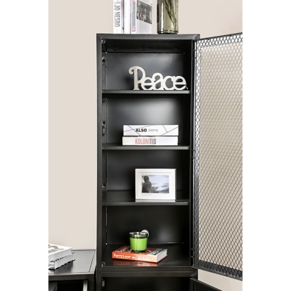 Furniture Of America Clonakitty Industrial Black Powder Coating Left Pier Cabinet Model CM5011-PCL