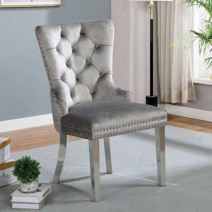 Furniture Of America Jewett Contemporary Gray Wingback Chair (2/Ctn) Model CM-AC261GY-2PK