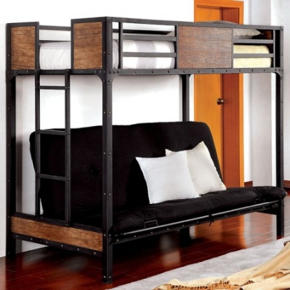 Furniture Of America Clapton Industrial Metal, Wood Black Twin/Futon | CM-BK029TS