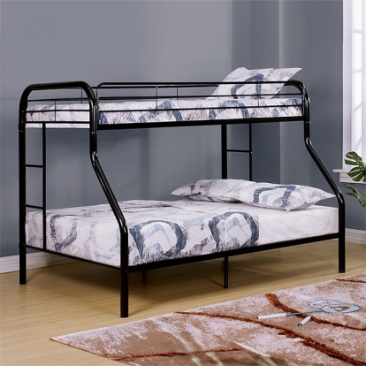 Furniture Of America Finnerty Contemporary Black Twin-Full Bunk Bed Model CM-BK1032BK-TF-BED