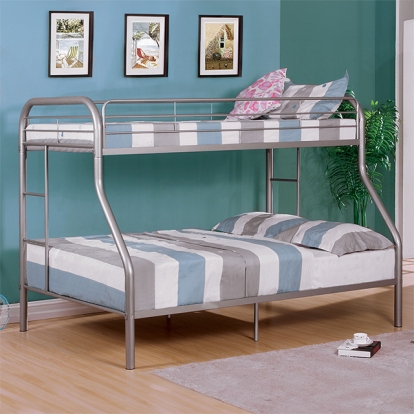 Furniture Of America Finnerty Contemporary Silver Twin-Full Bunk Bed Model CM-BK1032SV-TF-BED