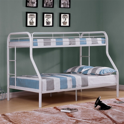 Furniture Of America Finnerty Contemporary White Twin-Full Bunk Bed Model CM-BK1032WH-TF-BED