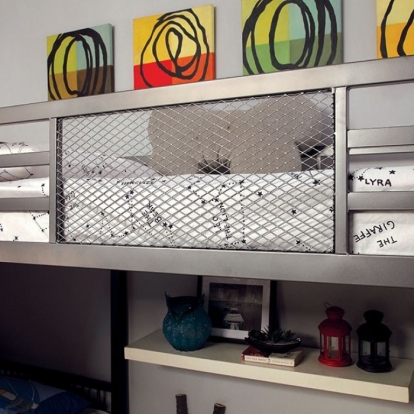 Furniture Of America Ballarat Contemporary Silver L-Shaped Triple Twin Bunk Bed Model CM-BK1049