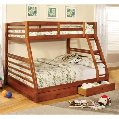 Furniture Of America California Transitional Oak Bunk Bed Model CM-BK588A-BED