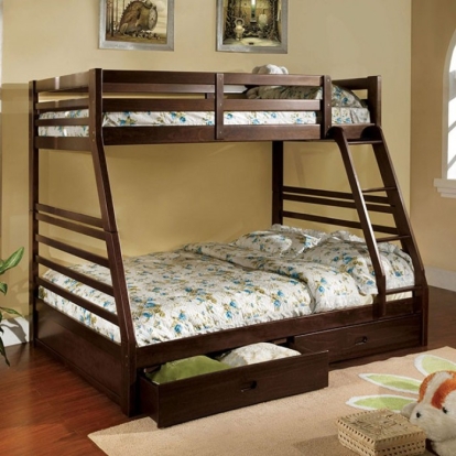 Furniture Of America California Transitional Dark Walnut Bunk Bed Model CM-BK588EX-BED