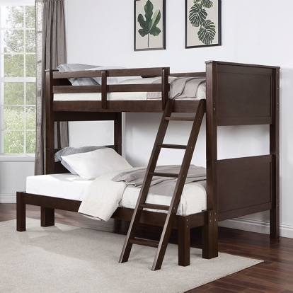 Furniture Of America Stamos Transitional Walnut Twin-Full Bunk Bed Model CM-BK658WN-TF-BED