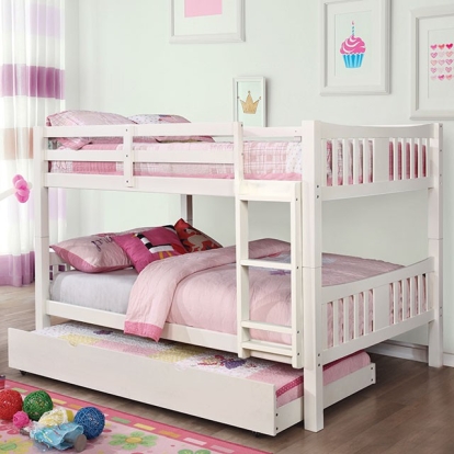 Furniture Of America Cameron Transitional White Full-Full Bunk Bed, White Model CM-BK929F-WH-BED-VN