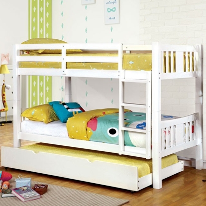 Furniture Of America Cameron Transitional White Twin-Twin Bunk Bed Model CM-BK929WH-BED-VN