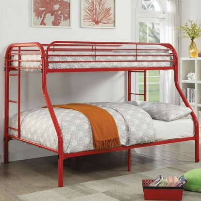 Furniture Of America Opal Contemporary Red Twin-Full Bunk Bed Model CM-BK931RD-TF