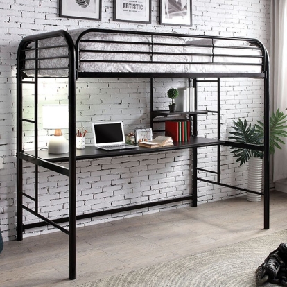 Furniture Of America Opal Contemporary Black Twin Loft Bed Model CM-BK938BK