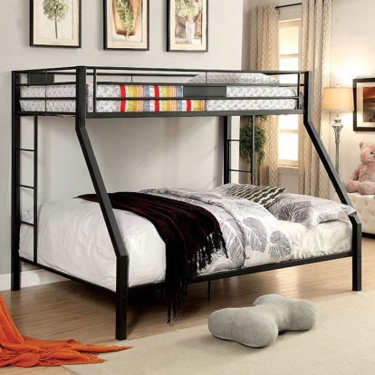 Furniture Of America Claren Contemporary Black Twin Xl-Queen Bunk Bed Model CM-BK939TQ-BED
