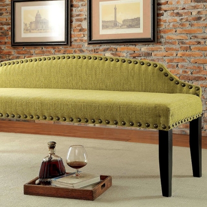 Furniture Of America Hasselt Contemporary Green Bench Model CM-BN6880GR-L