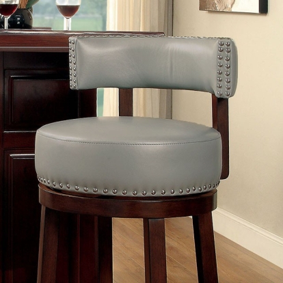 Furniture Of America Shirley Transitional Dark Oak/Gray 30" Bar Stool (2/Box) Model CM-BR6251GY-29-2PK