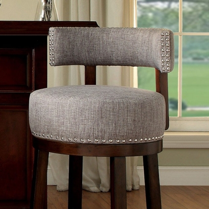 Furniture Of America Lynsey Transitional Dark Oak/Light Gray 25" Bar Stool (2/Box) Model CM-BR6252LG-24-2PK