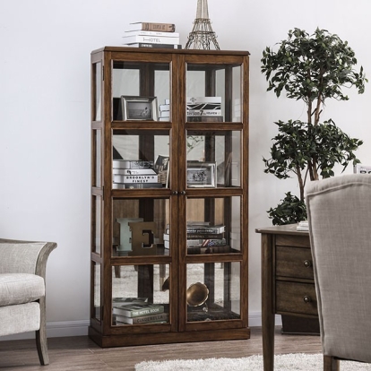 Furniture Of America Vilas Transitional Oak Curio Cabinet Model CM-CR140A