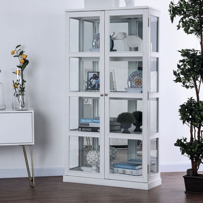 Furniture Of America Vilas Transitional White Curio Cabinet Model CM-CR140WH