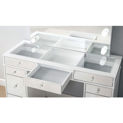 Furniture Of America Margret Glam White-Gray Vanity Set Model CM-DK928-PK