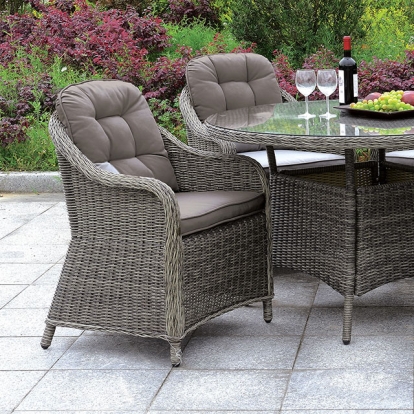 Furniture Of America Canistota Contemporary Gray Arm Chair Model CM-OT2220-AC-2PK