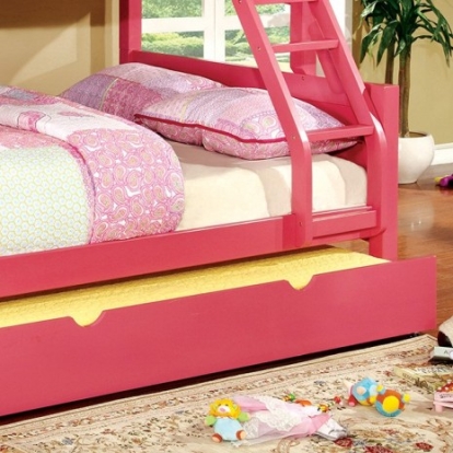 Furniture Of America Omnus Transitional Solid Wood, Wood Veneer, Others Pink Trundle | CM-TR452-PK
