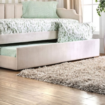 Furniture Of America Esperanza Contemporary Fabric, Solid Wood, Others Beige Trundle | CM1025BG-TR