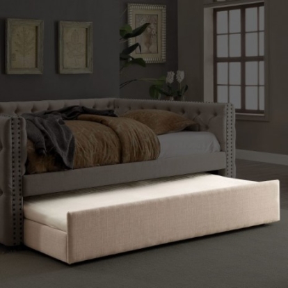 Furniture Of America Suzanne Transitional Linen-Like, Solid Wood, Others Ivory Trundle | CM1028TR