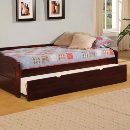 Furniture Of America Sunset Transitional Solid Wood, Wood Veneer, Others Cherry Daybed | CM1737-BED