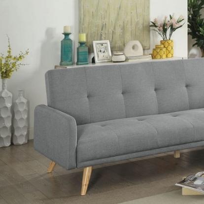 Furniture Of America Burgos Mid-Century Modern Linen-Like, Others Gray Futon Sofa | CM2344-PK