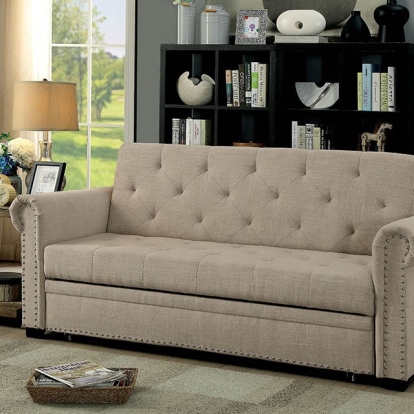 Furniture Of America Iona Transitional Beige Futon Sofa Model CM2603-PK