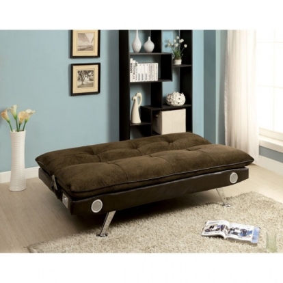 Furniture Of America Gallagher Contemporary Dark Brown Futon Sofa Model CM2675BR