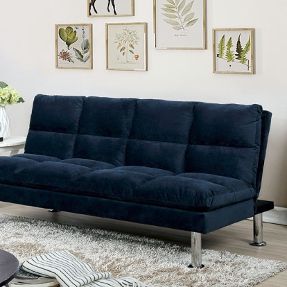 Furniture Of America Saratoga Contemporary Navy Futon Sofa Model CM2902NV