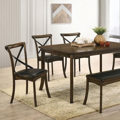 Furniture Of America Buhl Industrial Burnished Oak-Espresso Dining Table Model CM3148T