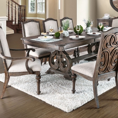 Furniture Of America Arcadia Rustic Rustic Natural Tone-Ivory Dining Table Model CM3150T-TABLE