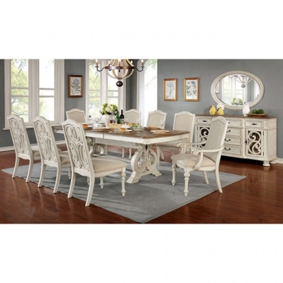 Furniture Of America Arcadia Rustic Antique White Dining Table Model CM3150WH-T-TABLE