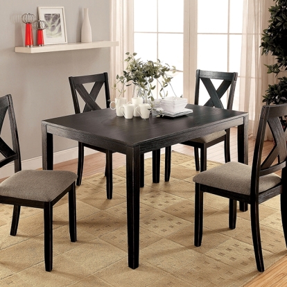 Furniture Of America Glenham Transitional Brushed Black 5 Pc. Dining Table Set Model CM3175T-5PK