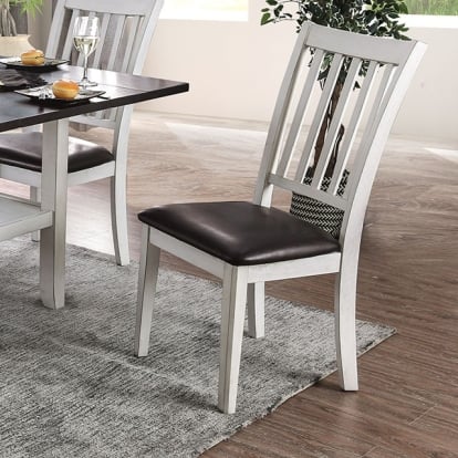 Furniture Of America Rae Transitional Antique White/Espresso Side Chair (2/Ctn) Model CM3197SC-2PK