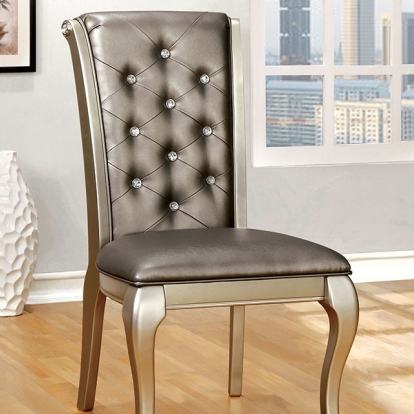 Furniture Of America Amina Transitional Champagne Side Chair (2-Box) Model CM3219SC-2PK