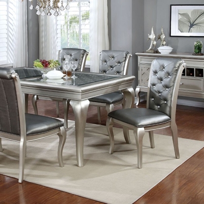 Furniture Of America Amina Transitional Champagne 66" Dining Table Model CM3219T-66