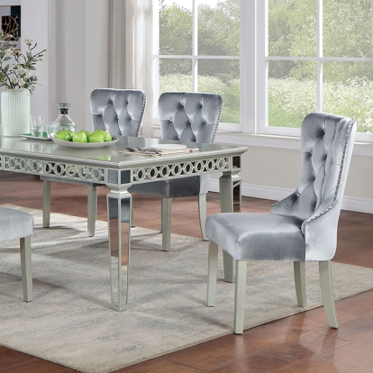 Furniture Of America Adalia Glam Silver-Dark Gray Dining Table Model CM3241SV-T