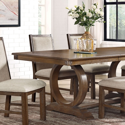 Furniture Of America Monclova Transitional Rustic Oak-Beige Dining Table Model CM3249A-T-TABLE